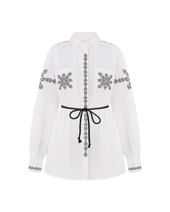 Embroidered shirt LOVE white with black embroidery