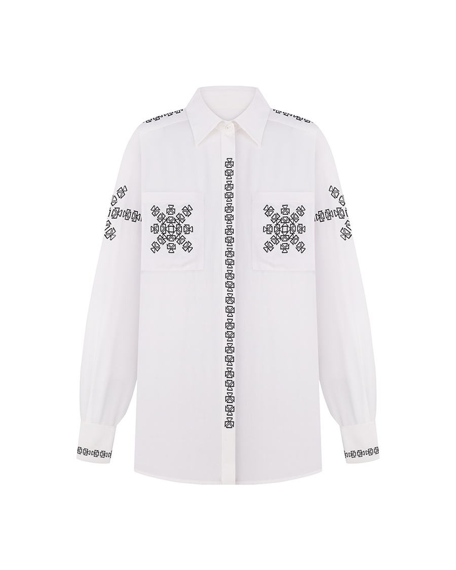 Embroidered shirt LOVE white with black embroidery