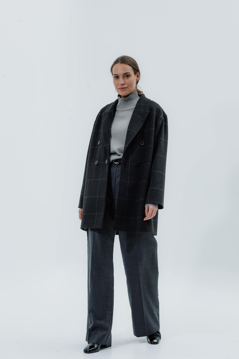 Wool Coat-jacket gray check