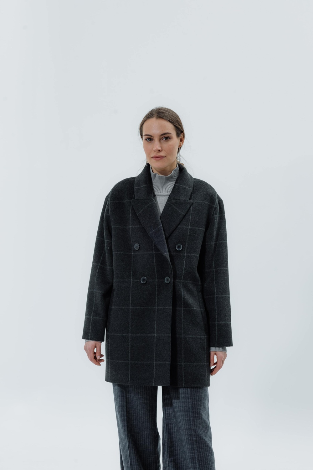 Wool Coat-jacket gray check