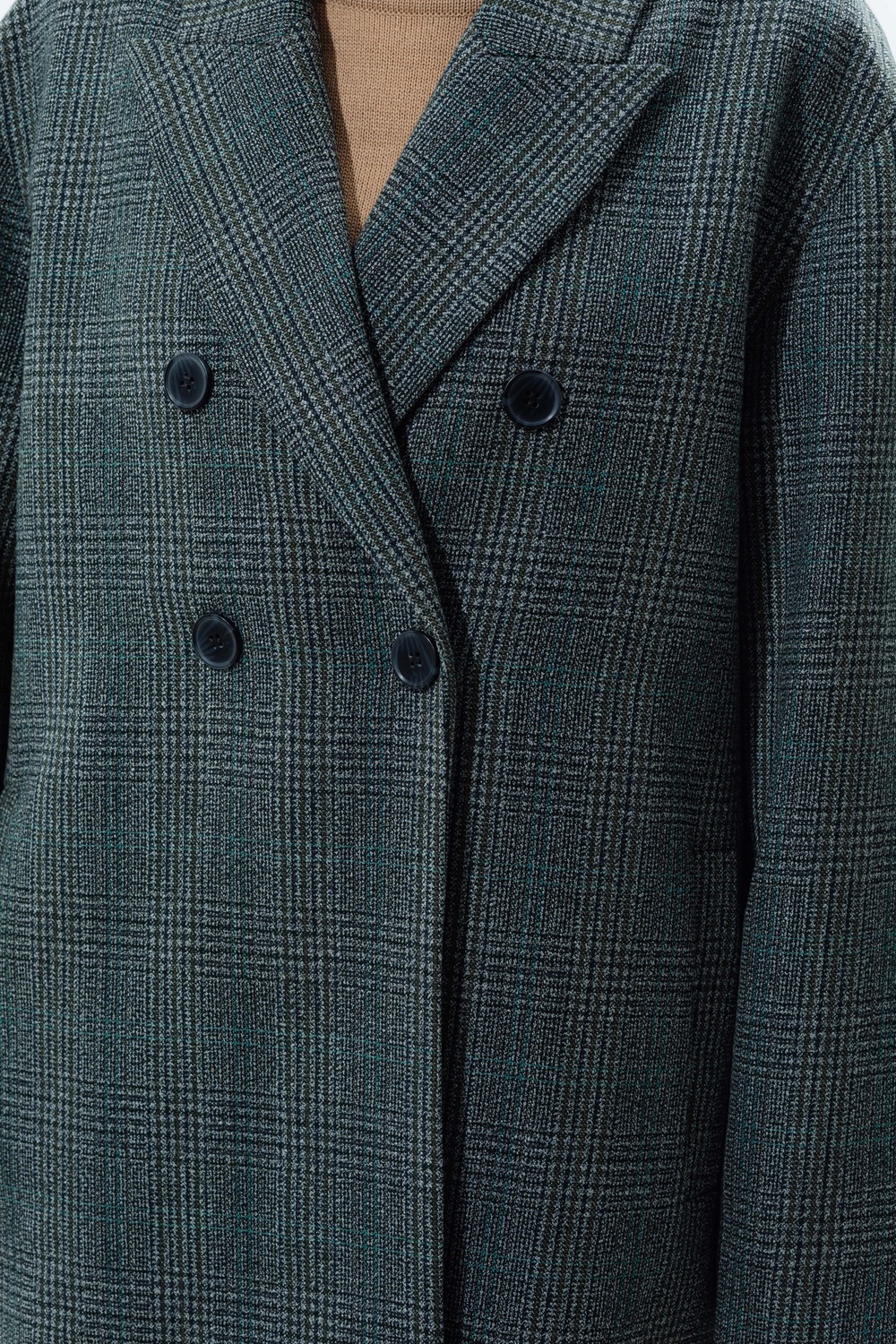 Wool Coat-jacket grey-green check