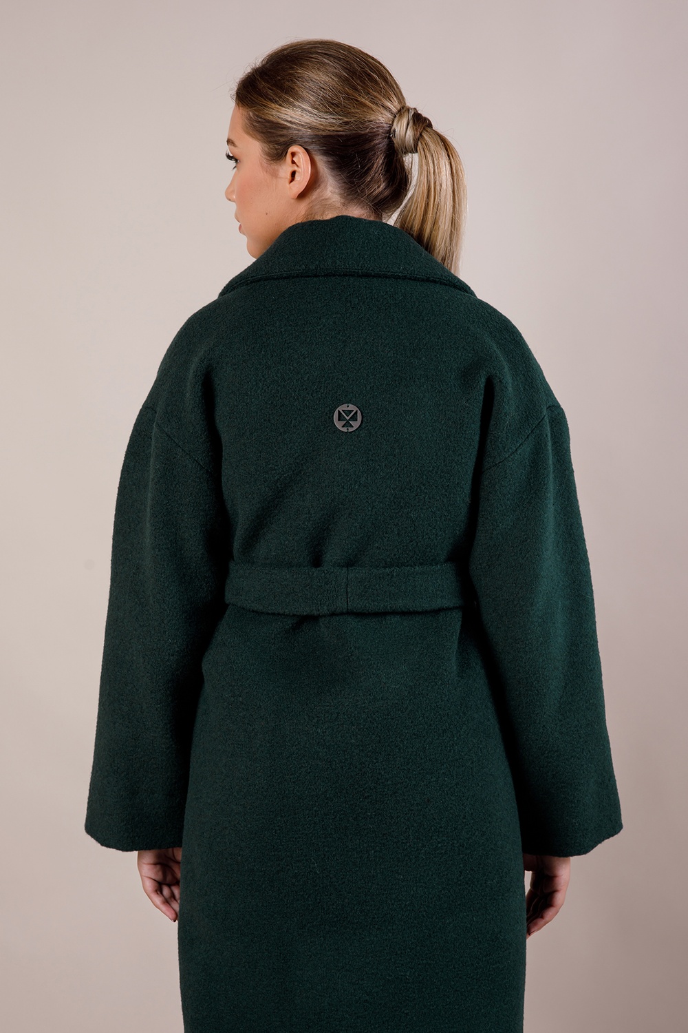 *Пальто утеплене з вовни колір смарагдовий 081-green фото
