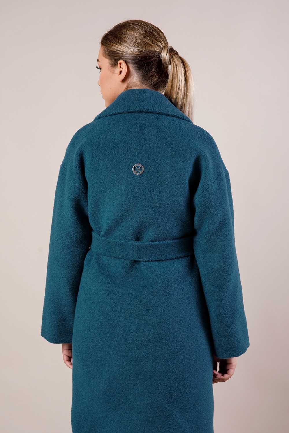 *Пальто утеплене з вовни колір лазурний 081-blue фото