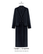 Men's style maxi coat with accent shoulder