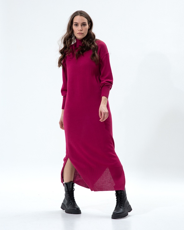 Вязаное платье свитер длина макси из полушерсти мериноса copy_Dress_knitted_02 фото