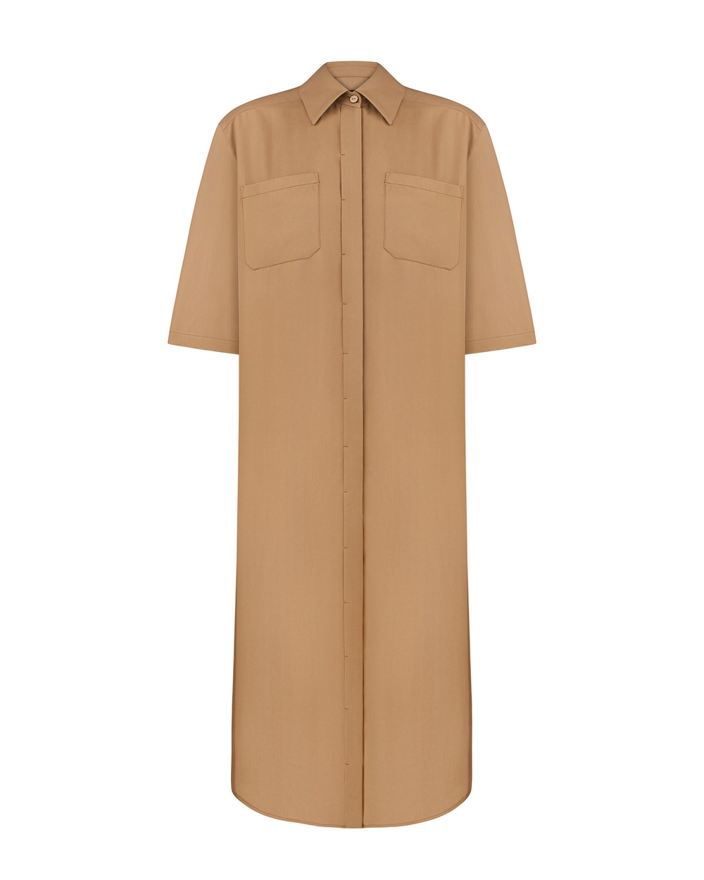 Tencel dress shirt camel